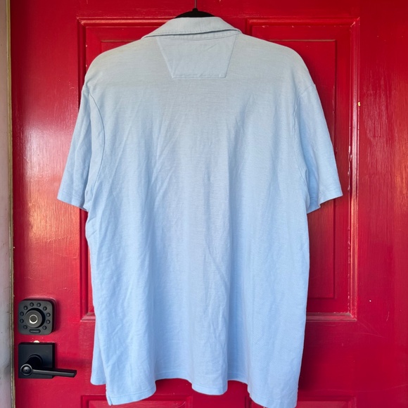Perry Ellis Luxe Pique Short Sleeve Men's Polo Blue XL - Picture 4 of 4